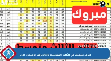 اعرف نتيجتك في الثالث المتوسط 2025 برقم الامتحان الآن